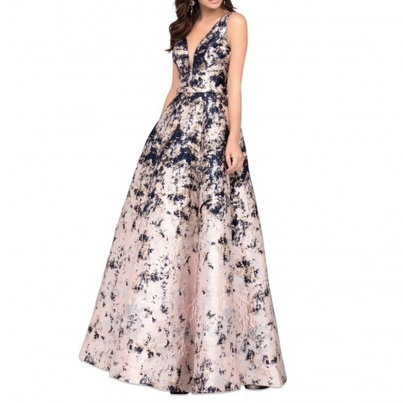 ⭐️ Cecilia Couture Ballgown | Size 4 | Pale Pink, Gold & Navy Accents - Picture 2 of 15